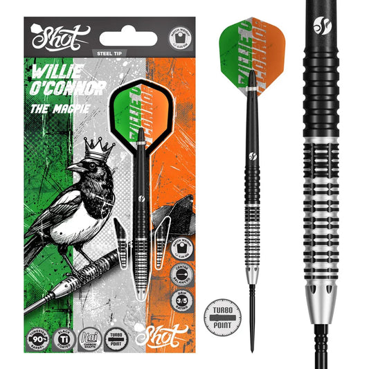 SHOT - PRO SERIES - WILLIE O'CONNOR - THE MAGPIE EDITION - TURBO POINT DARTS - 90% - 23g/24g