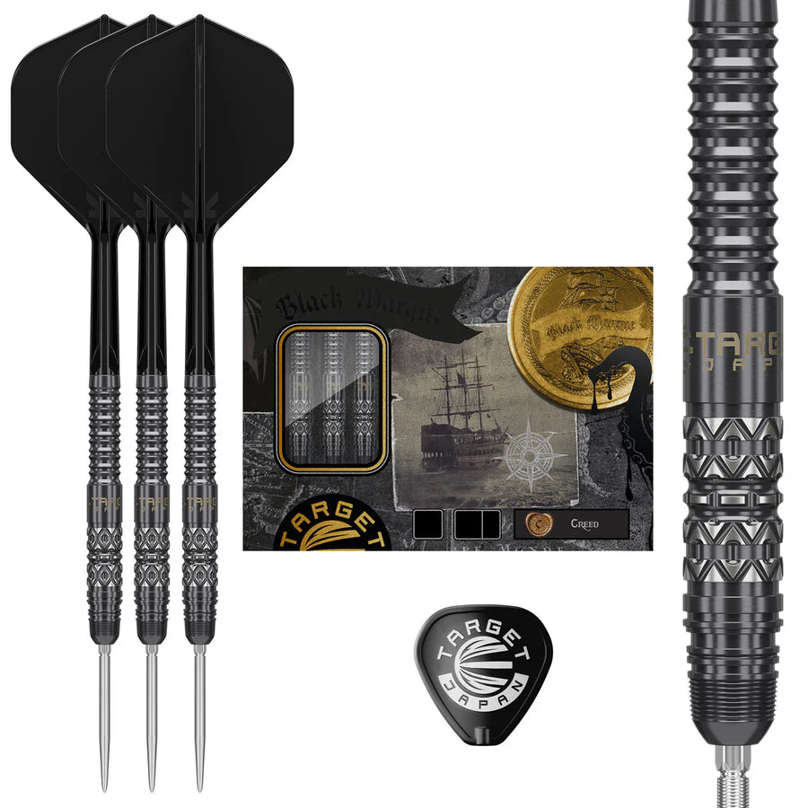 TARGET JAPAN - BLACK MARQUE - CREED -  G1 - SWISS POINT DARTS - 90% - 23g/25g