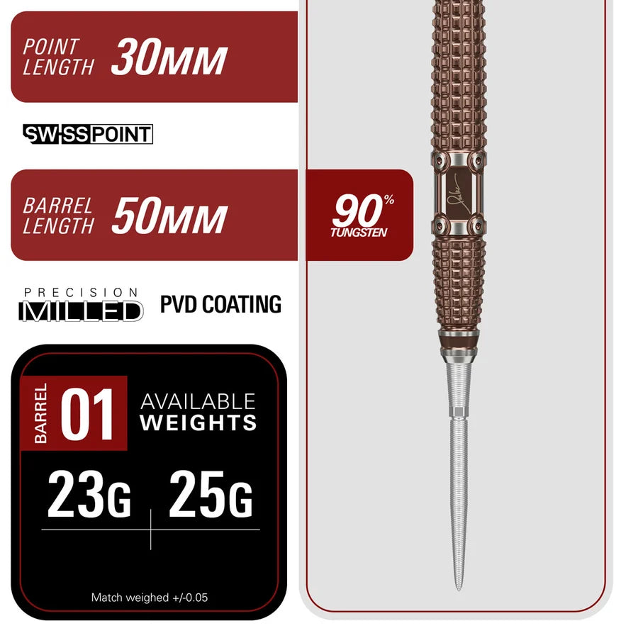 TARGET JAPAN - PAUL LIM - G10 - THE LEGEND - SWISS POINT DARTS - 90% - 23g/25g