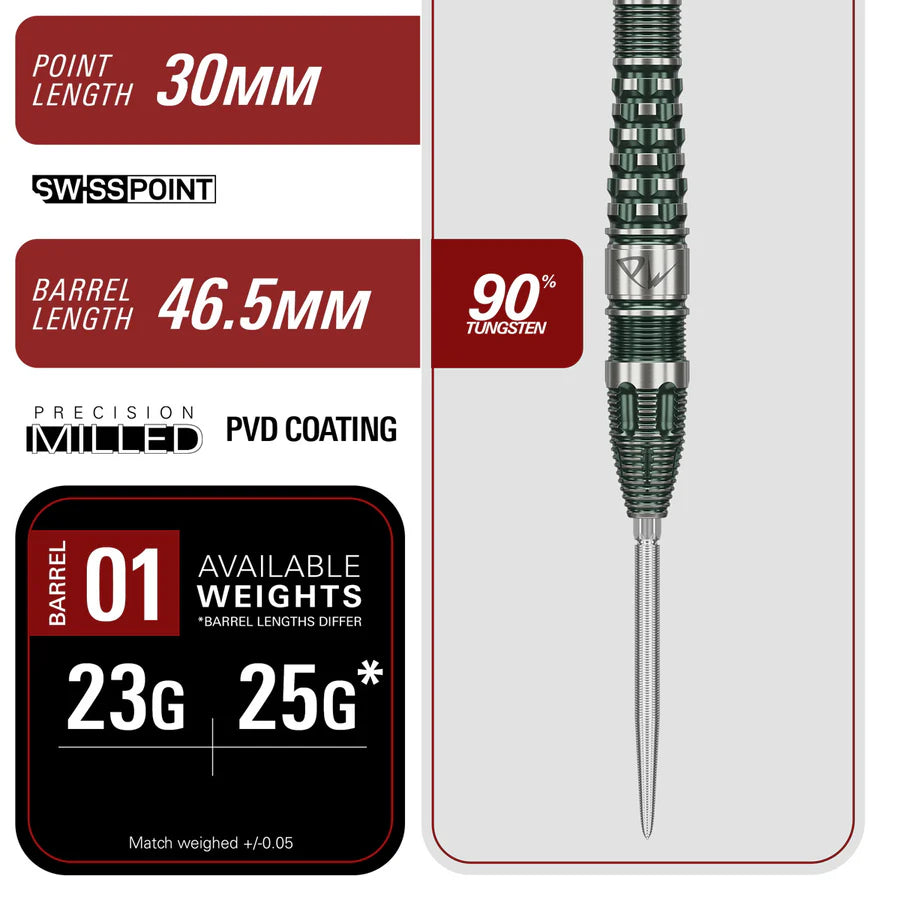TARGET JAPAN - TAN PHUAY WEI - PRIME SERIES - PW - G3 - SWISS POINT DARTS - 90% - 23g/25g