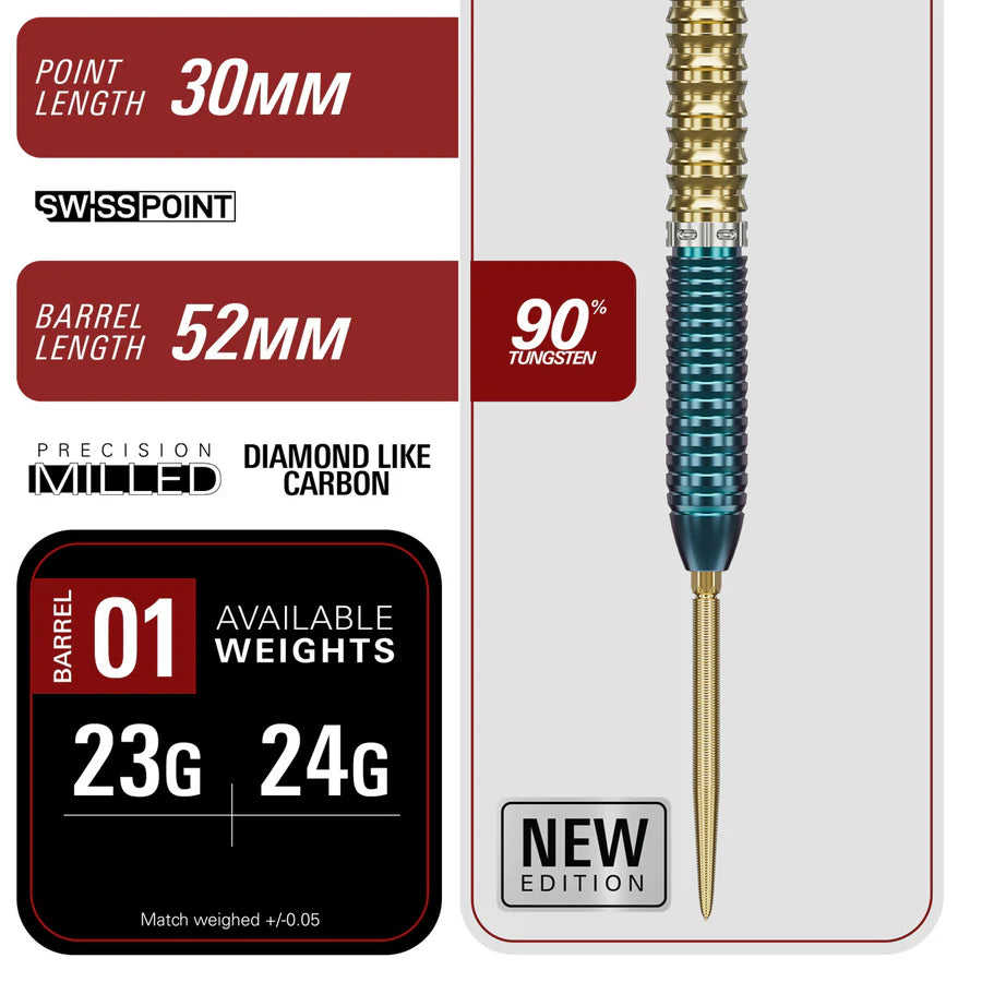 TARGET JAPAN - TUNG SUK CHING HO TUNG - PRIME SERIES - ZENITH - G2.5 - SWISS POINT DARTS - 90% - 23g/24g