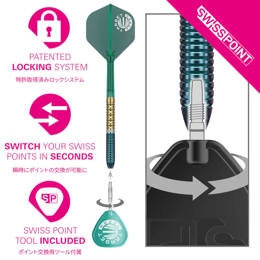 TARGET JAPAN - TUNG SUK CHING HO TUNG - PRIME SERIES - ZENITH - G2.5 - SWISS POINT DARTS - 90% - 23g/24g