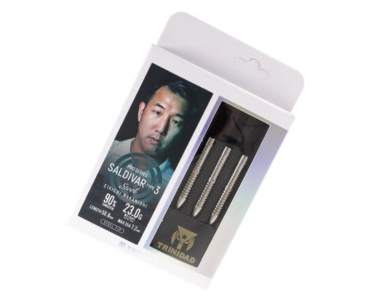 TRINIDAD - EIKICHI NAKANISHI - SALDIVAR TYPE 3 -  PRO SERIES - STEEL TIP DARTS - 90% - 23g