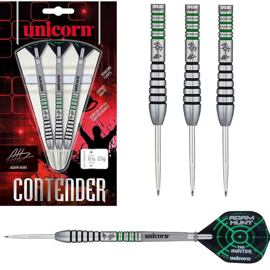 UNICORN - ADAM HUNT - PHASE 2 - UNICORN CONTENDER - STEEL TIP DARTS - 90% - 23g