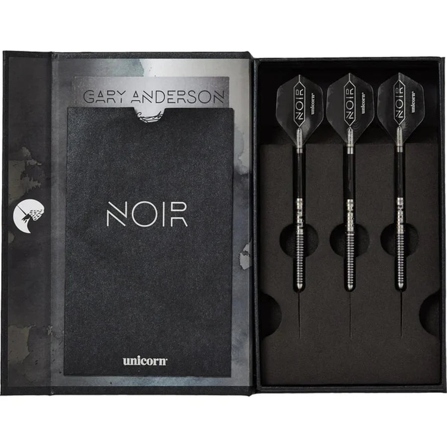 UNICORN - GARY ANDERSON - NOIR - PHASE 5 - STEEL TIP DARTS - 90% - 21g/22g/23g/24g/25g