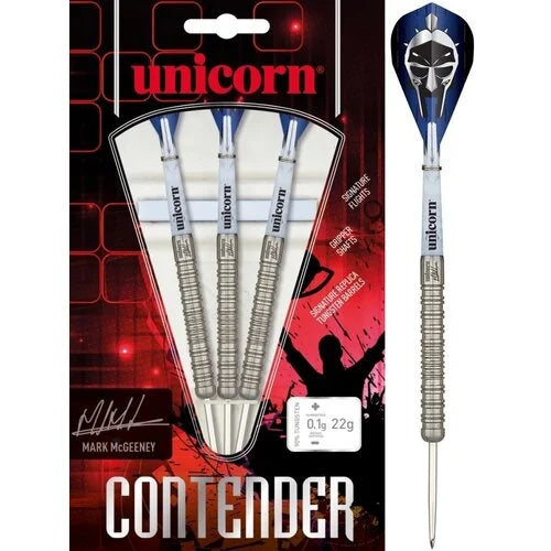 UNICORN - MARK McGEENEY - CONTENDER SERIES - STEEL TIP DARTS - 90% - 22g