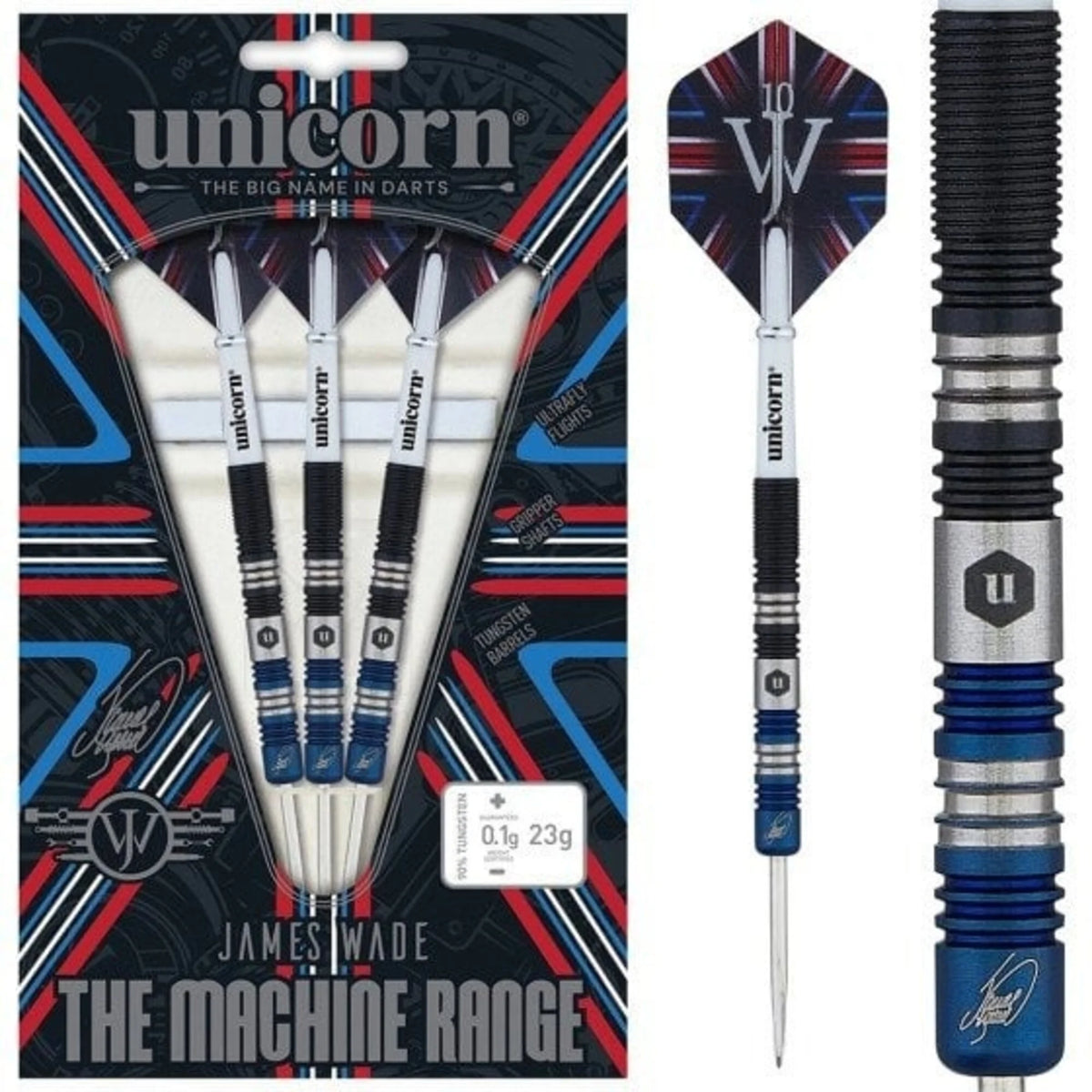 UNICORN - JAMES WADE - TWO TONE - STEEL TIP DARTS - 90% - 21g/23g
