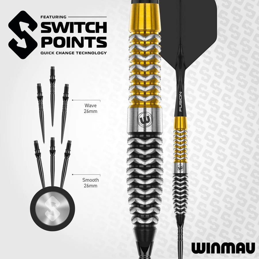 WINMAU - EXION - TORPEDO - SWITCH POINT DARTS - 90% - 22g/23g/24g