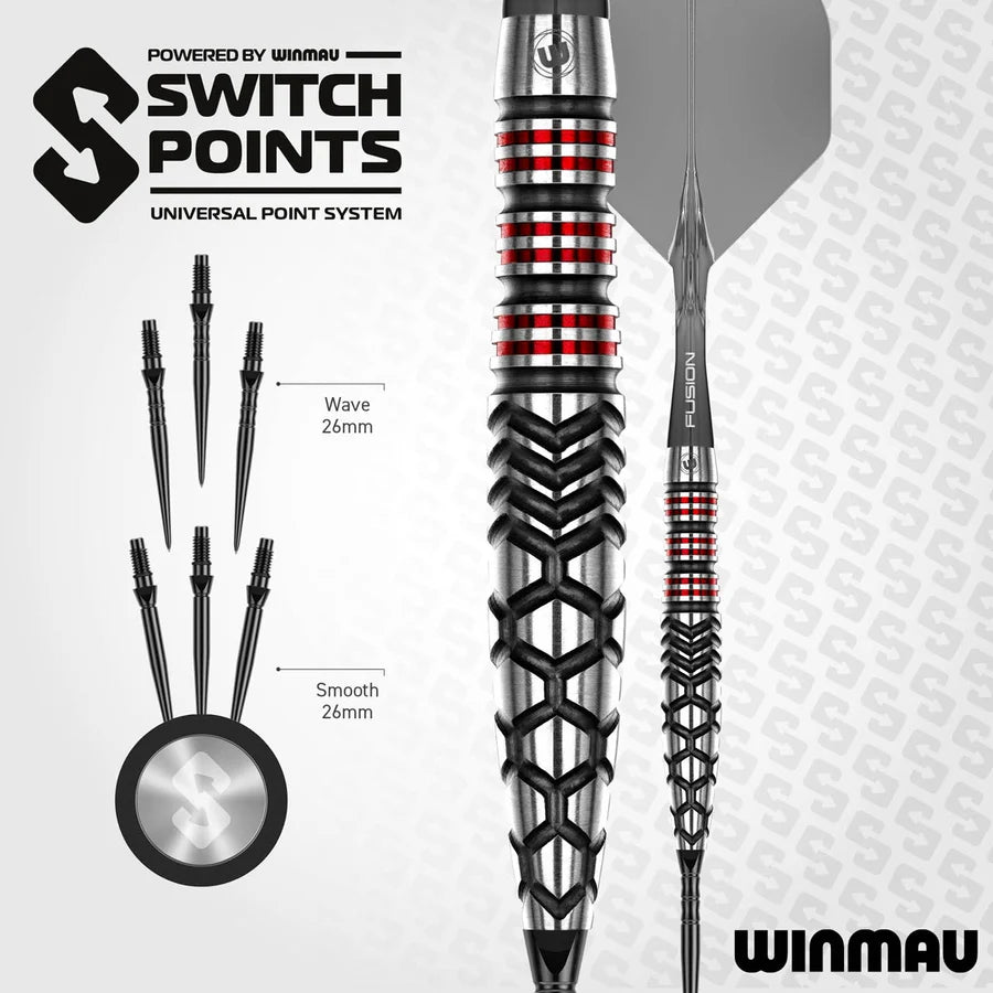 WINMAU - FORNAX - TORPEDO - SWITCH POINT DARTS - 90% - 23g/25g