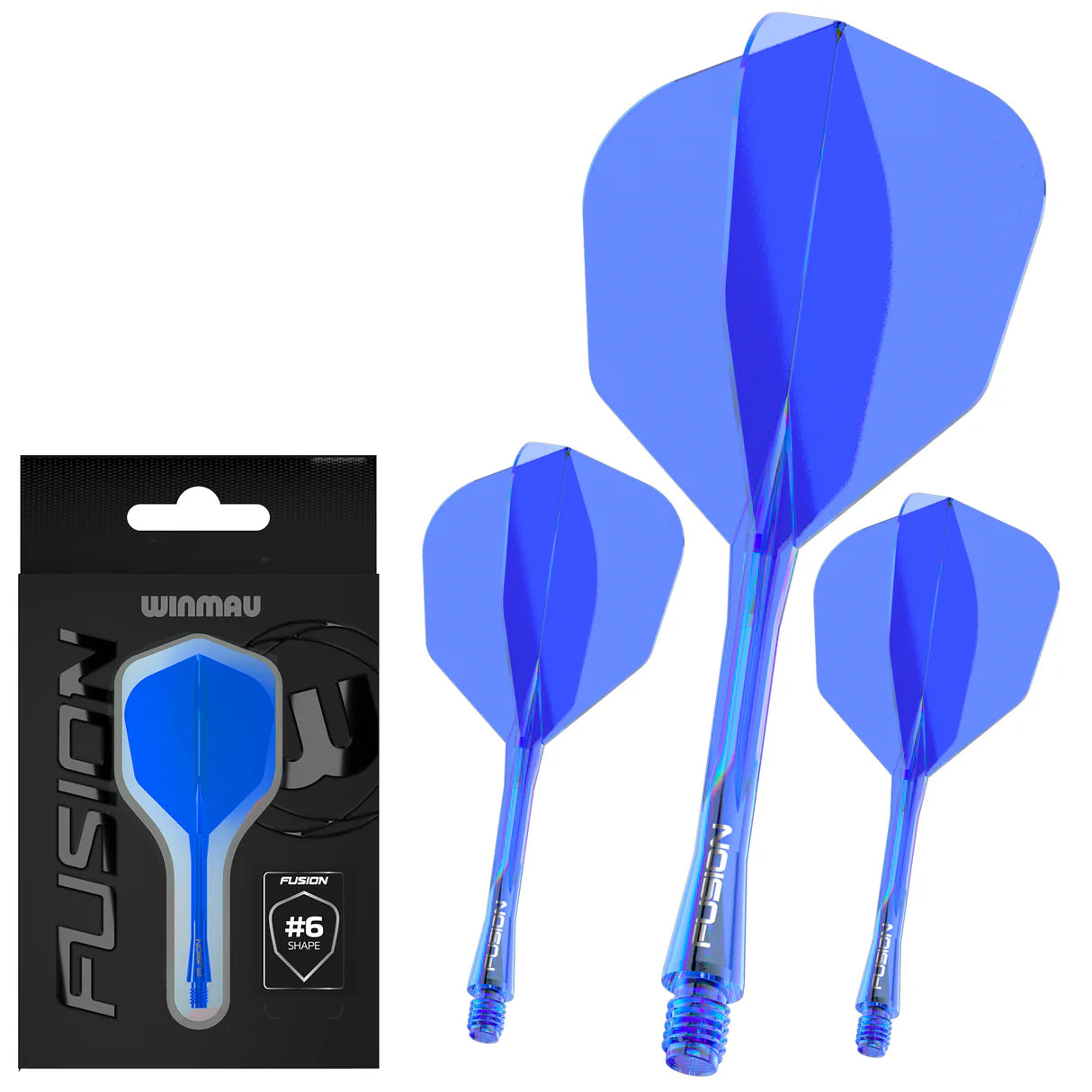 WINMAU - WINMAU FUSION - BLUE - SMALL (No. 6) - INTEGRATED FLIGHTS - BLUE