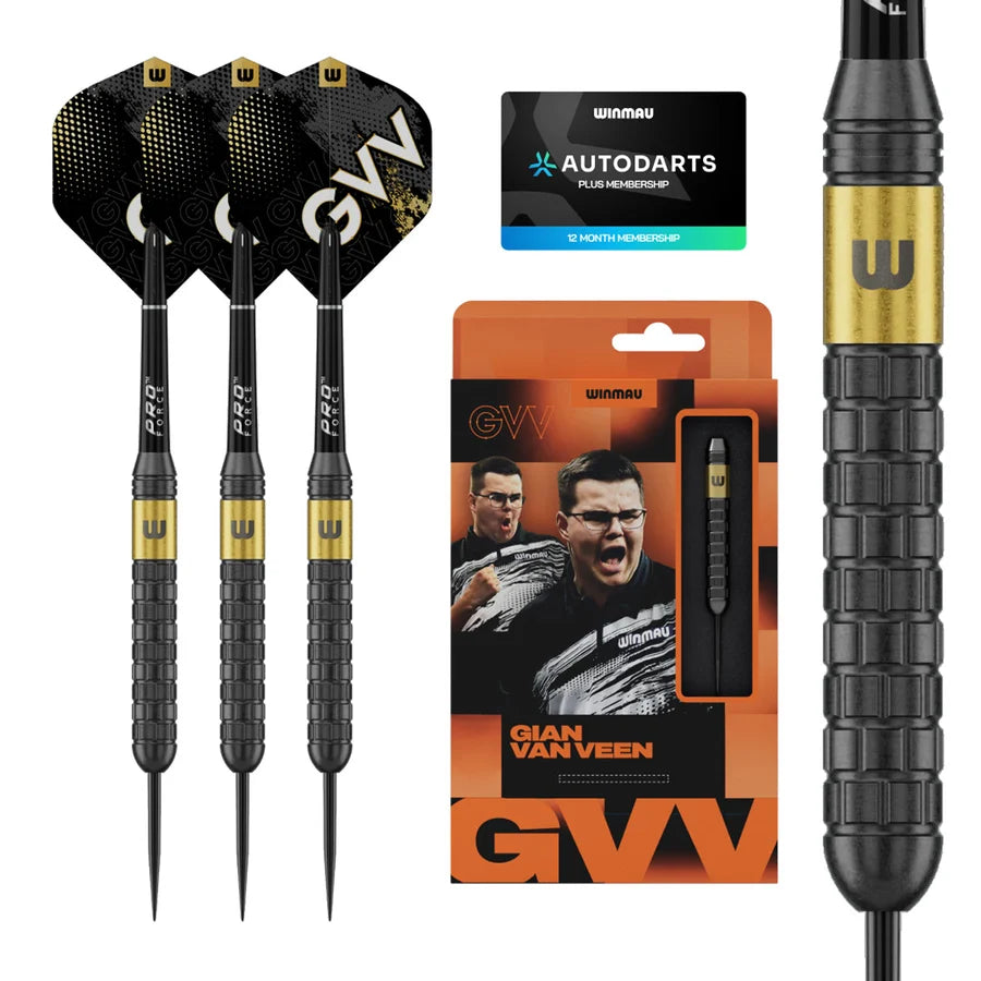 WINMAU - GIAN VAN VEEN - GVV - CORE - BRASS DARTS - STANDARD POINTS - 21g