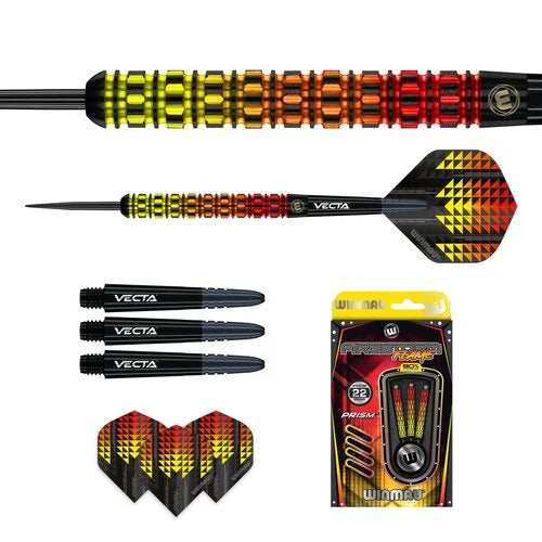 WINMAU - FIRESTORM FLAME - PARALLEL - STEEL TIP DARTS - 90% - 22g/24g/26g