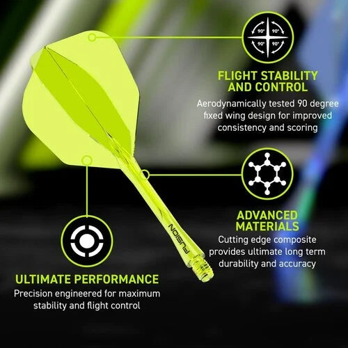 WINMAU - WINMAU FUSION - YELLOW - STANDARD (No.6) - INTEGRATED FLIGHTS - YELLOW