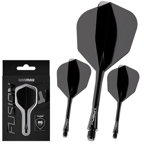 WINMAU - WINMAU FUSION - BLACK - STANDARD (No.6) - INTEGRATED FLIGHTS - BLACK
